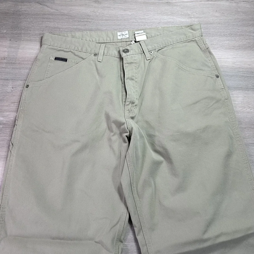 VINTAGE‎ Calvin Klein Jeans Pants Mens 36x34 Beige Carpenter Workwear Y2K